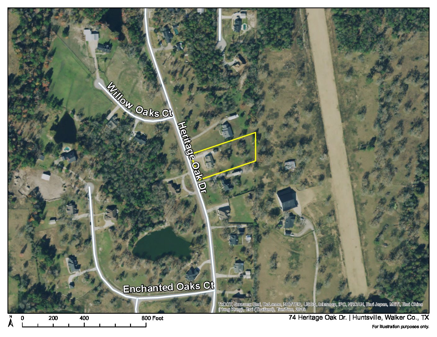 Aerial Map of 74 heritage Oak Drive